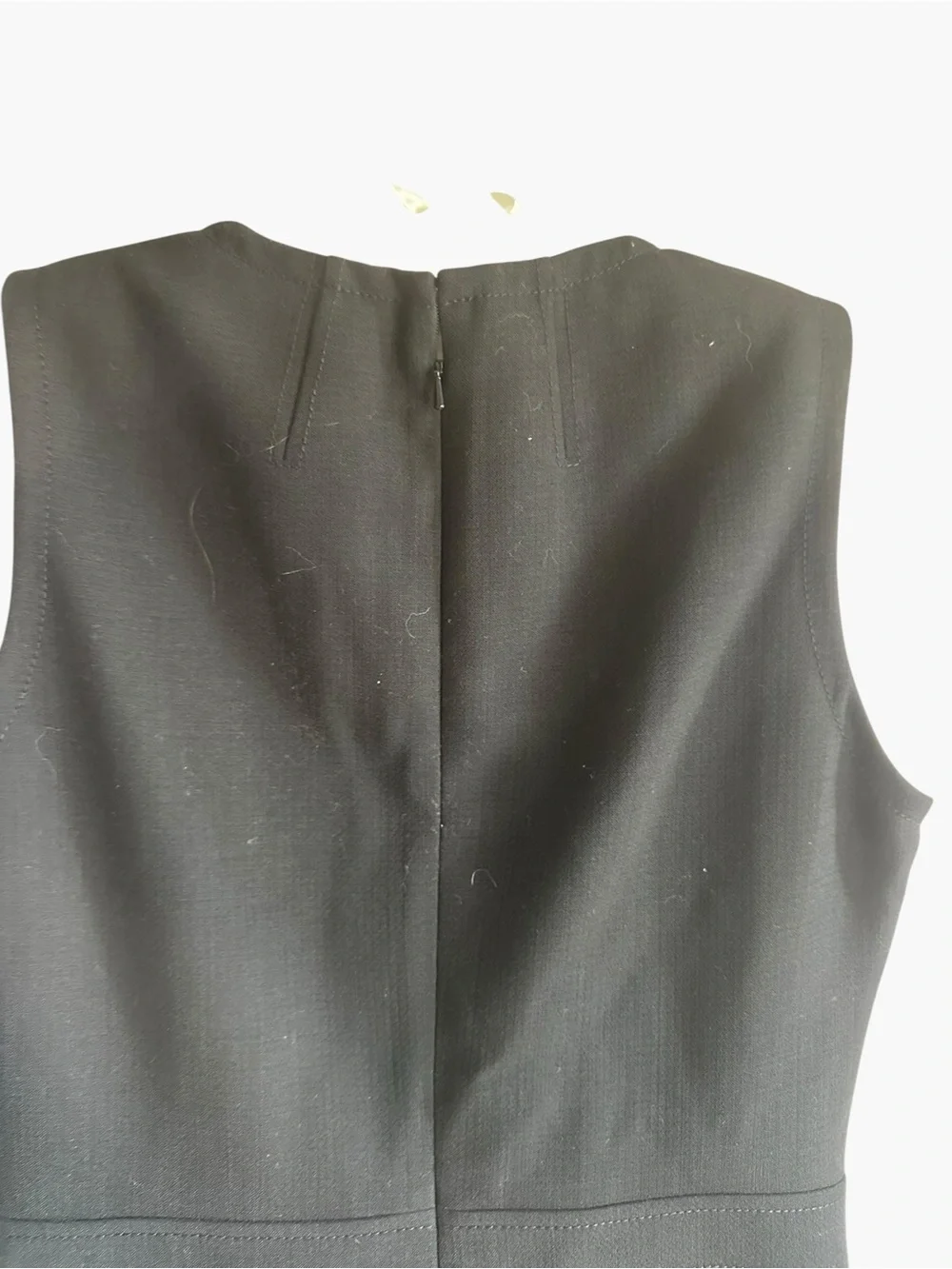 Tory Burch Black Wool Blend Sleeveless Sheath Dress | Size 10 | Pockets - Picture 8 of 11